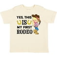 thumbnail image 3 of Inktastic Yes, This is My First Rodeo Cowgirl in Hat and Boots Girls Toddler T-Shirt, 3 of 5