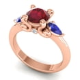 thumbnail image 2 of 2.50 Carat Round Cut Red Ruby & Blue Sapphire Gemstone Elegant Bridal Ring for Women Solid 18K Rose Gold Size 11 by Diamond-Capitals, 2 of 8