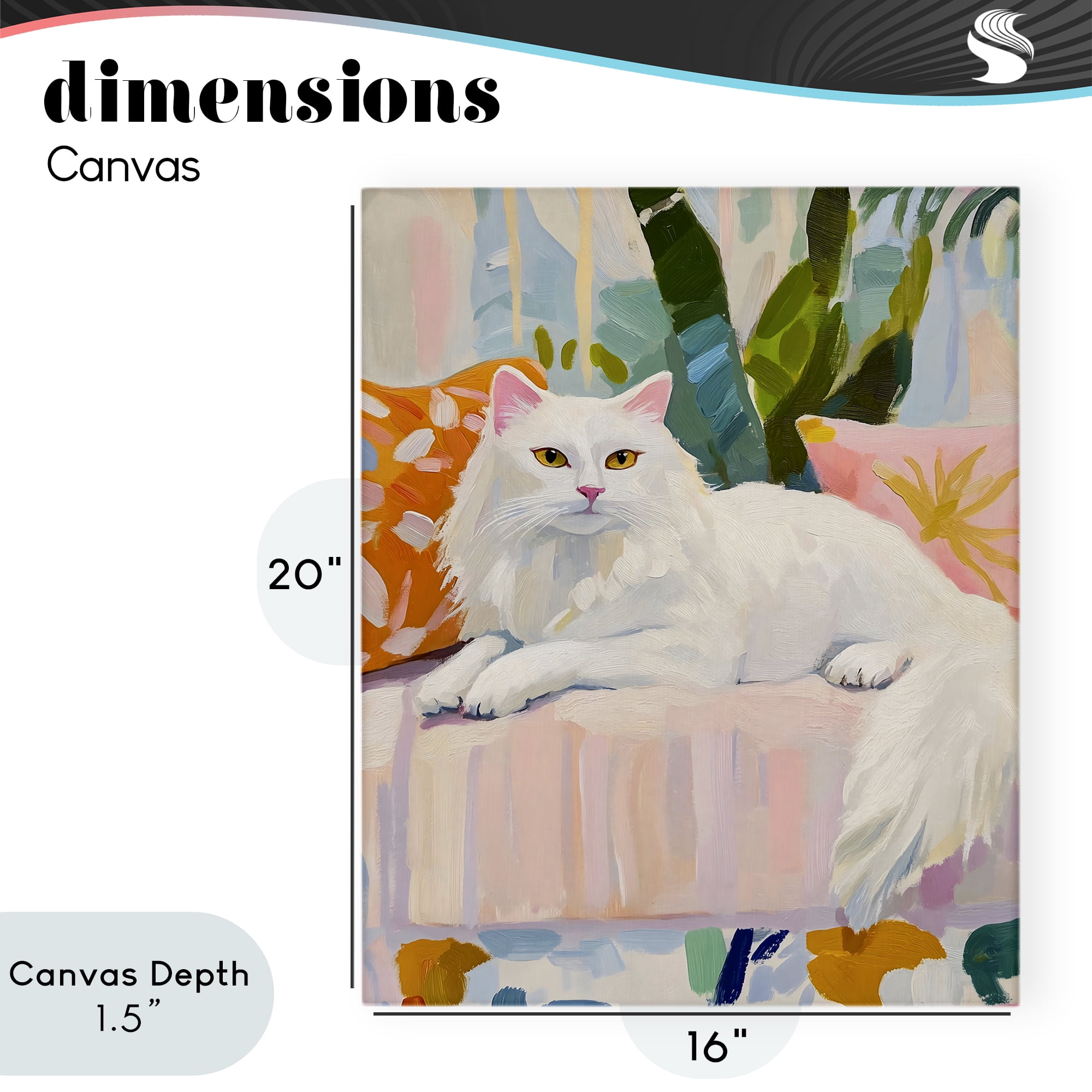 Stupell Industries Fancy Cat on Pastel Sofa Canvas Wall Art, design by The Prints Vibe