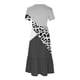 thumbnail image 4 of Puntoco Vestido De Mujer Con Cuello Redondo Y Manga Corta A Media Pantorrilla Con Dos Bolsillos Y Estampado Geométrico Vestido De Manga Corta Con Cuello Redondo Gris M,Regalos Para Mujer Joven, 4 of 4