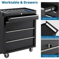 thumbnail image 2 of 4-Drawer Rolling Tool Chest - Mobile Storage Cabinet with Lock & Drawer Liners, black, 2 of 9