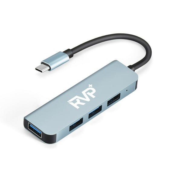 RVP  USB Hub for Laptop, 4 Port USB Multiport Adapter, USB Splitter for Flash Drive, Keyboard, Mouse, Console, HDD, Xbox (RVP-USB004)