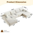 thumbnail image 2 of Eyisean Oversized Corduroy Sectional Boneless Couch, 135" W U Shaped Modular Sectional Sofa with Chaise/Ottoman, Comfy Compress Sofa for Living Room, 2 of 12