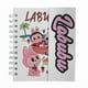 thumbnail image 1 of Libreta de tapa dura laminado liso con espiral metálico en la lateral con solapa protectora, L A B U B U color blanco, 1 of 4