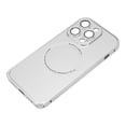 thumbnail image 4 of Funda magnética para teléfono con protector de lente de cámara, funda protectora para teléfono móvil MagSafe plateada para iPhone 14 Pro, 4 of 15