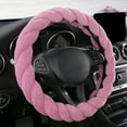 thumbnail image 2 of Blasgw Car Steering Wheel Cover With Soft Warm Non-Slip Car Decoration Car Wheel Protector Universal Fits 14-15 Inches Pink, 2 of 9