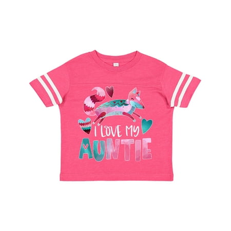 

Inktastic I Love My Auntie Pink and Blue Fox with Hearts Gift Toddler Boy or Toddler Girl T-Shirt