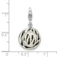 thumbnail image 5 of Sterling Silver Amore La Vita Polished 3-D CZ Enameled Zebra Hat Charm Pendant with Fancy Lobster Clasp, 5 of 5