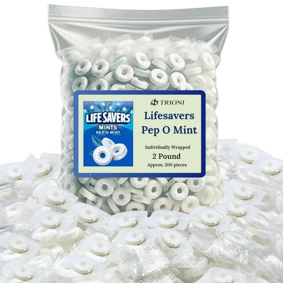 Lifesaver Pep O Mint - 2LB of Peppermint Hard Candy Mints Individually Wrapped
