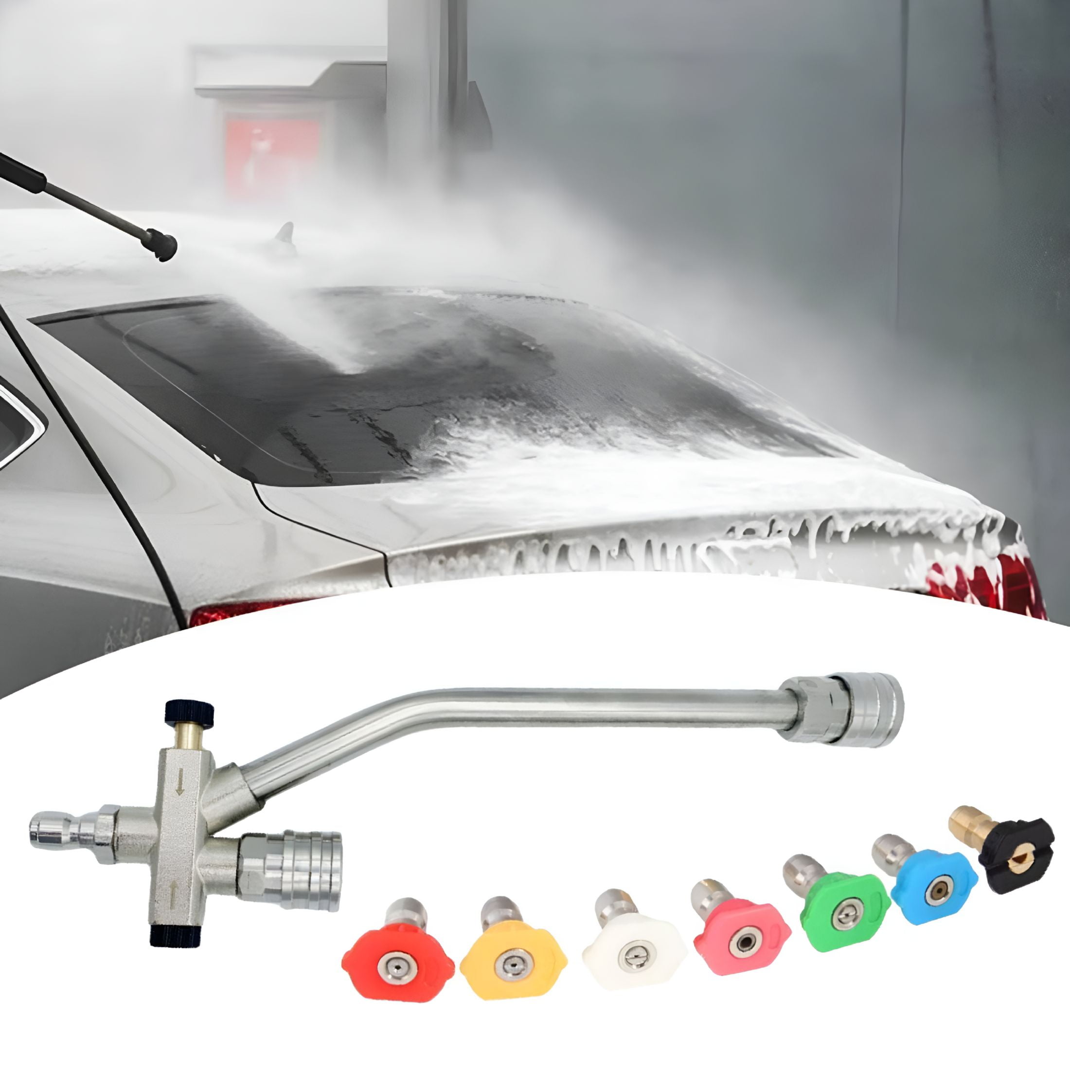 CURYMAY 2026 New Car Foam Cannon – Dual-Purpose Switch Spray,Rust-Proof,Corrosion Resistant,Pressure Washer Foam Cannon with Easy Switching Nozzles Set