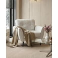 thumbnail image 6 of LAZZO Tufted Leather Accent Chair, Mid-Century Modern Upholstered Armchair for Living Room and Bedroom, White, 6 of 7