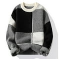 thumbnail image 2 of DHFJKG Sweater Men's Thickened Long Sleeve O-Neck Plaid Knitted Sweater Autumn And Winter Fashion Casual Pullover Soft Top, 2 of 9