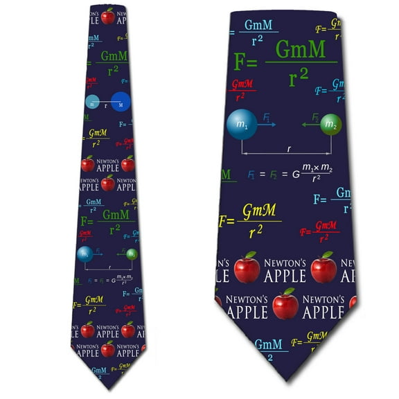 Newton's Apple - Navy Necktie Mens Tie by Three Rooker