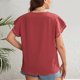thumbnail image 4 of Blusa de manga corta con cuello en V, blusa de manga corta para mujer, blusa de manga corta para mujer, blusa de encaje con cuello en V, máxima confiabilidad, 4 of 6