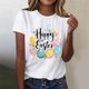 thumbnail image 4 of Mujeres de Manga Corta Tops Casual Nuevo Cuello Redondo Pascua, Ligera Camiseta de Poliéster Spandex, 4 of 4