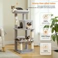 thumbnail image 6 of PEQULTI 45.7" Multi-Level Cat Tree Large Cat Tower Indoor with Condo and Hommock Light Gray, 6 of 11