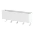 thumbnail image 6 of mDesign Plastic Wall Mounted Mail Organizer and Key Holder with 5 Hooks - White, 6 of 6