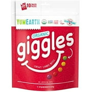 Yumearth Organic Fruit Flavored Giggles Chewy Candy Bites, 10- 0.5 Oz. Snack Packs, Allergy Friendly, Gluten Free, Non-Gmo, Vegan, No Artificial Flavors Or Dyes