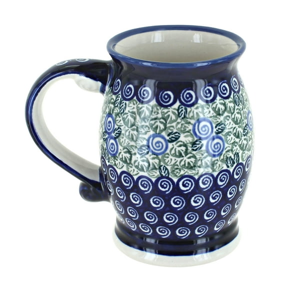 Blue Rose Polish Pottery Seaside Swirl Beer Mug