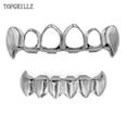 thumbnail image 1 of Ensemble de Grillz Plaqué Or Hip Hop Dents Crochues Creuses & Crocs Solides Bas Ensembles de Grils Vampire, 1 of 5