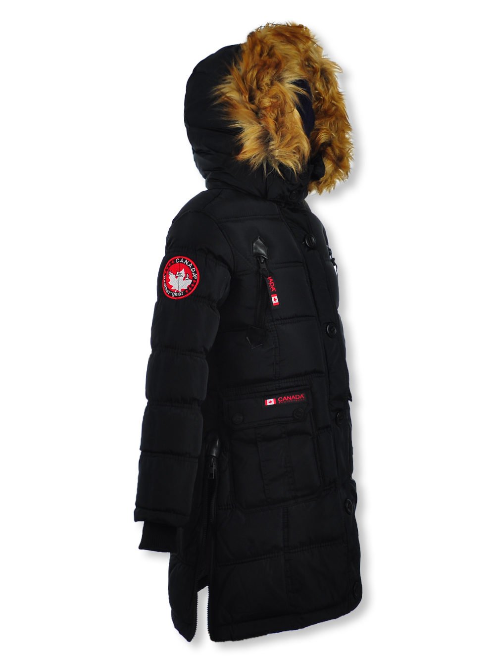 Canada Weather Gear Girls' Faux-Fur Long Parka - black/natural, 2t (Toddler) - image 3 of 3