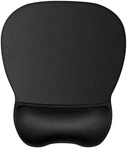 Tekola Ergonomic Mouse Pad with Gel Wrist Support, Comfortable Mousepad with Smooth Wrist Rest Surface and Non-Slip PU Base for Pain Relief Computer Laptop Office Home Black, 9.2 x 8.1 in