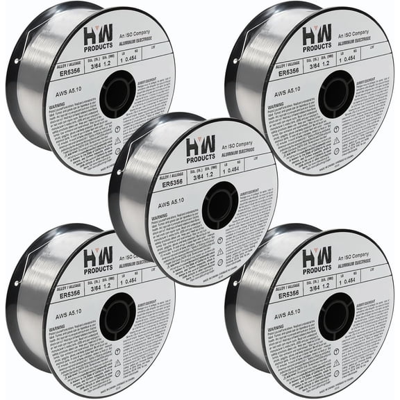 ER5356 Mig 3/64" Aluminum Welding Wire 1-Pound Roll (Made in North America) 5-Pack