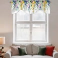 thumbnail image 3 of Spring Flower Tie Up Valance for Windows, Watercolor Blue Yellow Sage Green Floral Leaves Plant Adjustable Rod Pocket Tie Up Valance Curtains for Kitchen Bathroom Bedroom 54 X 18 Inch, 3 of 9