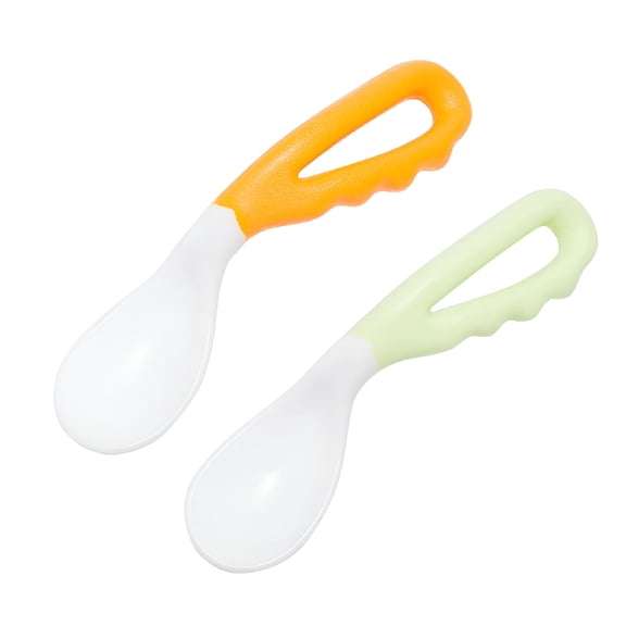 ACDANC 2pcs Baby Training Spoons Creative Curve Feeding Spoons for Baby Infant Newborn