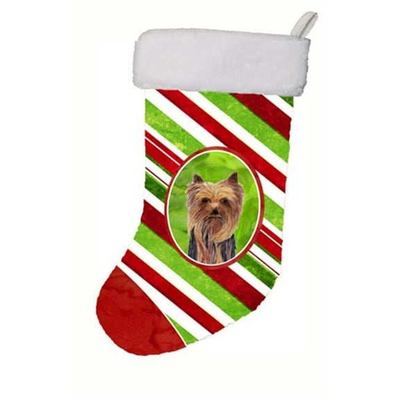 11 x 18 in. Yorkie Candy Cane Holiday Christmas Christmas Stocking