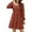 Caramel, variant on QINCAO Womens Long Sleeve Sweater Dresses Square Neck Babydoll Fall Dress With Pockets S-2XL