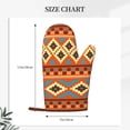 thumbnail image 4 of XMXT 2 Pcs Silicone Oven Mitts, Retro Tribe Aztec Prints Thickened Non-Slip BBQ Gloves, Multicolor, 4 of 9