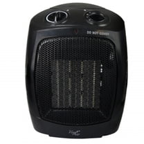 Vie Air 1500W Portable Black Ceramic Heater with Adjustable Thermostat and Dual Heat Settings