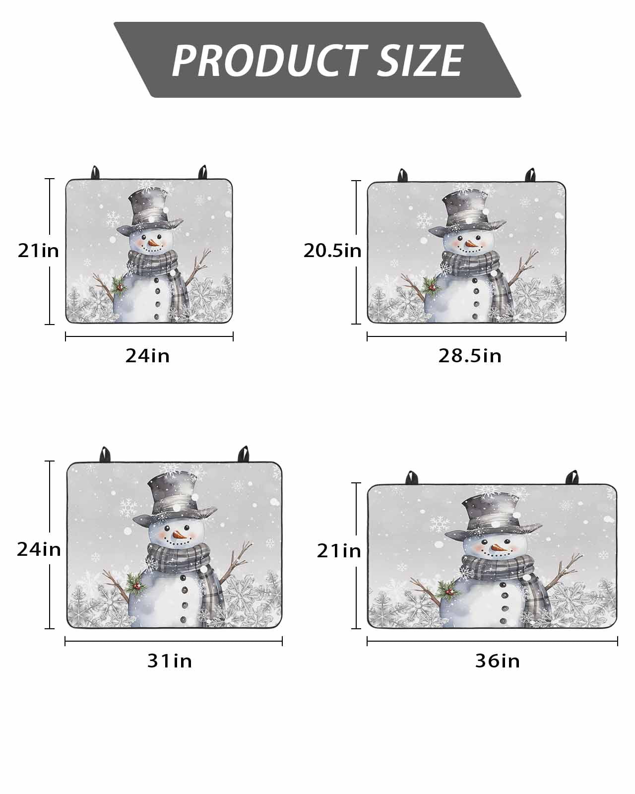 Merry Christmas Stove Top Covers for Electric Stove, 28'x20'' Grey Snowman and Whinter Snowflake Glass Ceramic Stove Cover Foldable Rubber Mat Heat Resistant Cooktop Protector for Kitchen