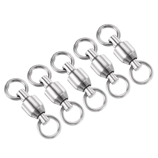 Unique Bargains 134LBS Roulement à Billes en Acier Inoxydable Pivotant pour Pêche en Eau Salée et Douce, Argent 25 Pack