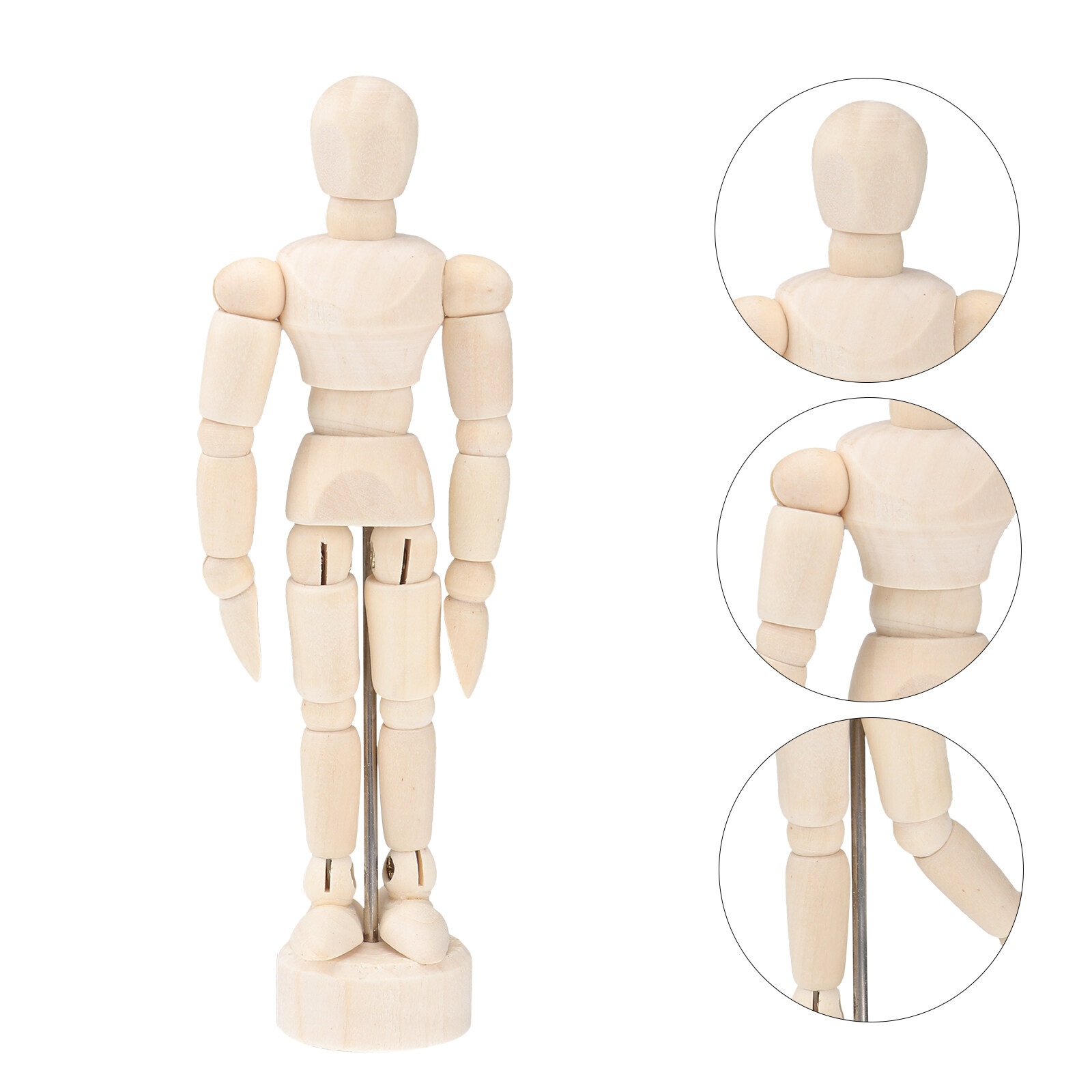 3pcs 4.5inches Wooden Figure Model Human Art Mannequin Jointed Manikins for Artists Sketch Home Office Desk Decoration (Beige), Adult Unisex, Size