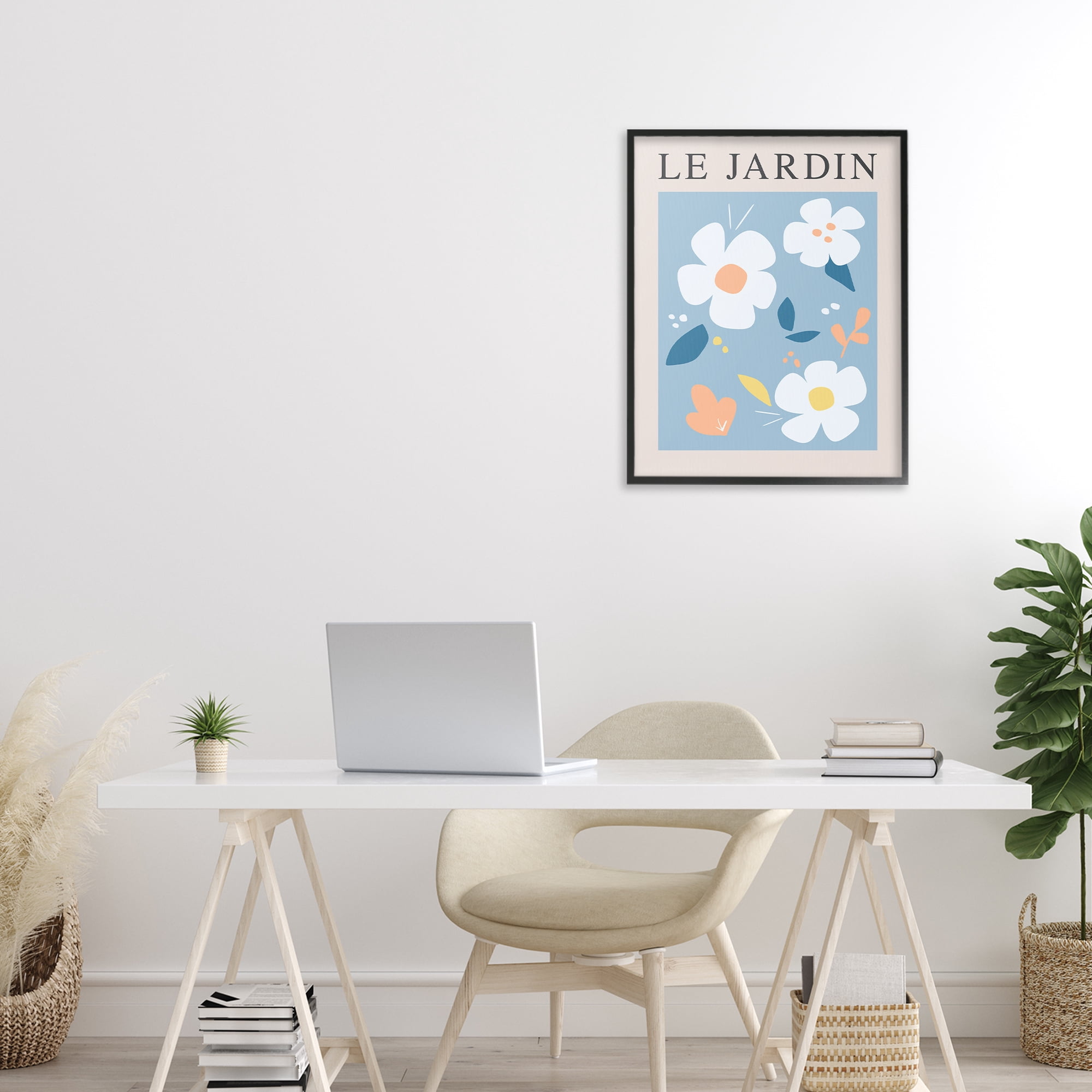 Stupell Industries Bouncing Floral Le Jardin Black Framed Giclee Art, design by Anna Quach