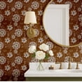 thumbnail image 4 of S4sassy Self-Stick Decorative Boho Wallpaper, Floral Print Walls Paper, Vinyl Waterproof Contact Paper, Brown, 25"x120"inch Removable Renter Friendly Wall Covering For Bedroom, Dining room, 4 of 9
