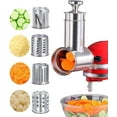 thumbnail image 1 of Stainless Steel Slicer Shredder Attachment for KitchenAid Mixers, Large Salad Maker,Cheese Grater Accessories with 4 Thick Blades,Dishwasher Safe, 1 of 7