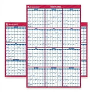 Wall Calendar,2-Sided,Horz/Vert,12 Mths,24x36,Red/Blue
