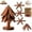 Wood/3PC, variant on Walnut Wood Tree Trivet Set, Natural Tree Trivet Set, Christmas Tree Shaped, Foldable Kitchen Wooden,for Hotdishes Pot Bowl Teapot Holder Wood/4PC