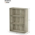 thumbnail image 2 of Engineered Wood Modern Bookshelf with 3 Display Shelves, Three-Tier Wooden Standing Bookcase, Bookshelf with Rustic Wood Shelves for Bedroom, Living Room, Office, Gray, 2 of 12