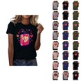 thumbnail image 1 of T-shirts de la Saint-Valentin pour Femmes 2026 Mode Manches Courtes Col Rond Cœur Graphique, 1 of 4