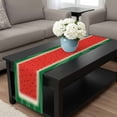 thumbnail image 4 of Watermelon Table Runner 90 Inches Long, Red Summer Fruits Watercolor Green Striped Kitchen Coffee Dining Table Decoration for Home Party Birthday Wedding Home Decor 13x90 Inches, 4 of 8