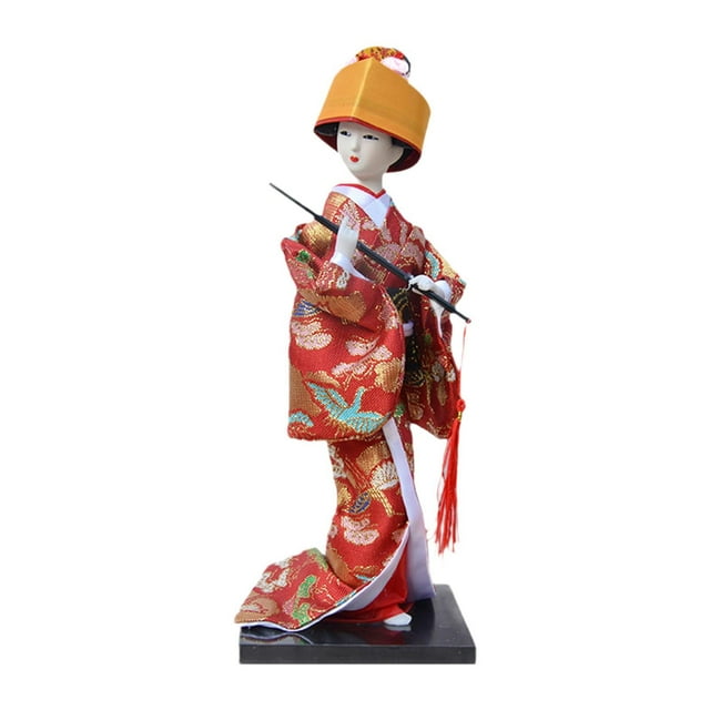 Figura de muñeca de kimono de Geisha japonesa, figura de regalo, estatua coleccionable, figura de Geisha para dormitorio, estantería, sala de estar y Estilo B
