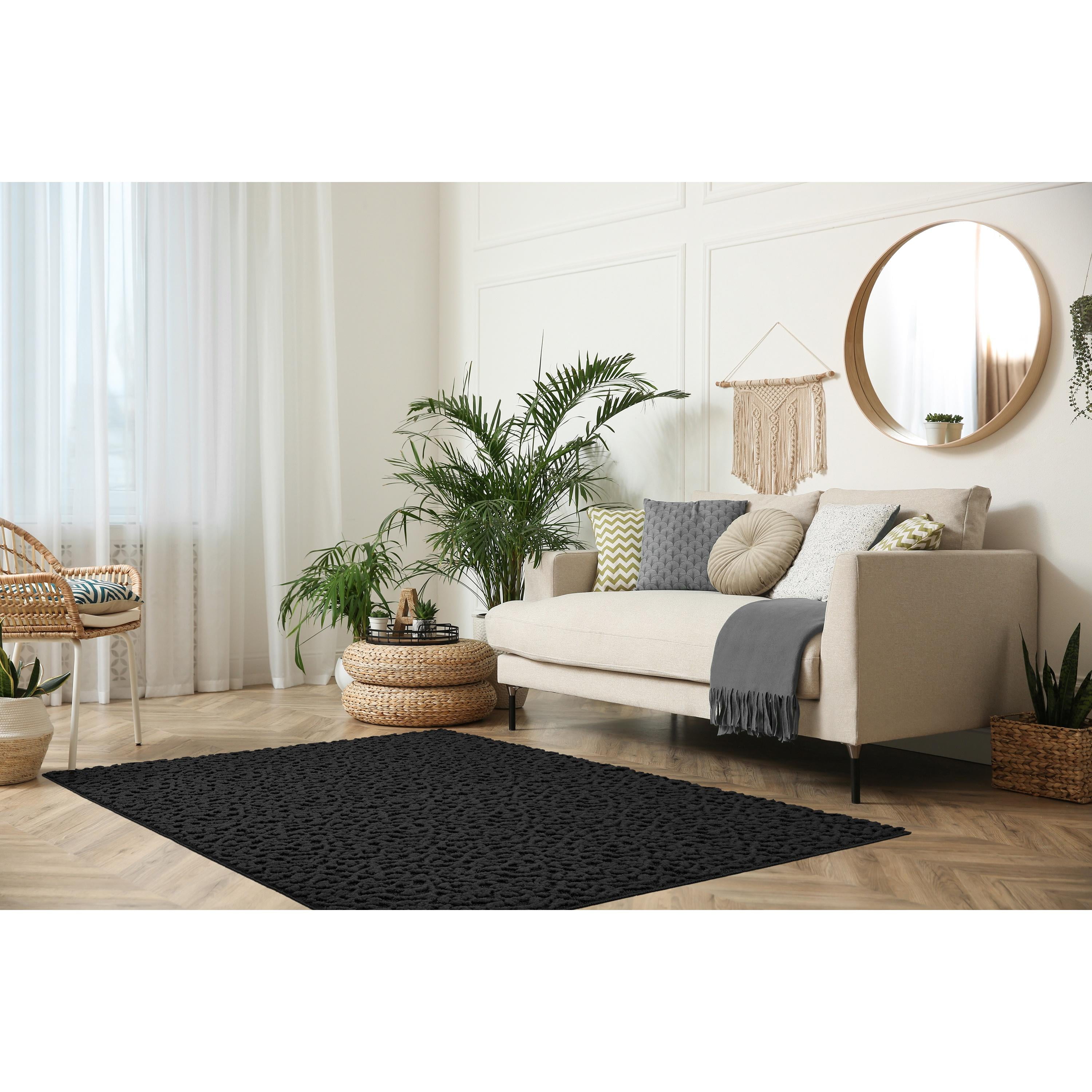 Garland Rug Ivy Black Indoor Area Rug, 6' x 9'