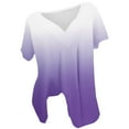 thumbnail image 5 of Itsame Short Sleeved Undershirt Tops for Womens Shirt T-Shirt Comfortable Printed Relaxed V-neck Blouses Purple Size 4XL, 5 of 5