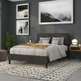 thumbnail image 4 of Flash Furniture Melbourne Classic Contemporary Traditional Panel Upholstered Adjustable Fabric Foam Metal Polyester Headboards, Queen, Black, 4 of 11