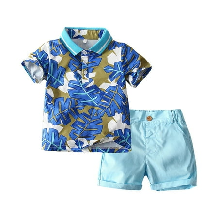 

Clothing Set For Boys 18 Years Toddler Boys Short Sleeve Cartoon Car Pattern Printing T Shirt Tops Shorts Child Kids Outfits Teen Boy Clothes Blue 1-2 Years