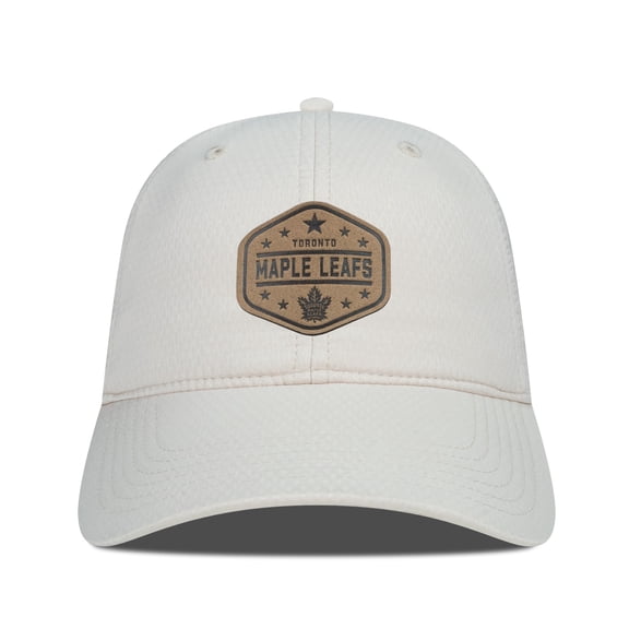 Men's Levelwear Cream Toronto Maple Leafs Faux Leather Patch Unstructured Adjustable Hat